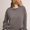 Anthology Pewter Satin Stripe Sweatshirt