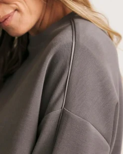 Anthology Pewter Satin Stripe Sweatshirt