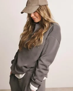 Anthology Pewter Satin Stripe Sweatshirt
