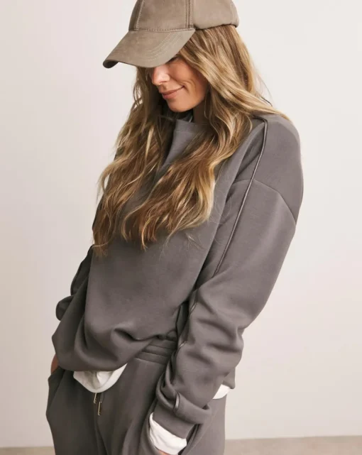 Anthology Pewter Satin Stripe Sweatshirt