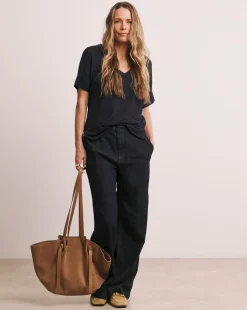 Anthology V-Neck Linen Mix T-Shirt