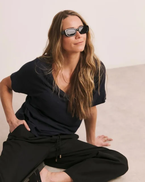 Anthology V-Neck Linen Mix T-Shirt