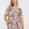 Aztec Print Angel Sleeve Longline Top