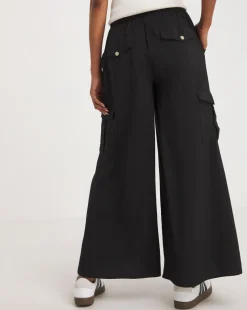 Black Cargo Palazzo Trousers