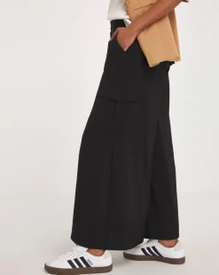 Black Cargo Palazzo Trousers