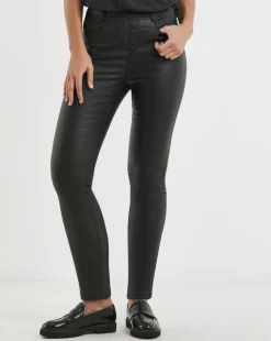 Black Coated Bella Slim Leg Jeggings
