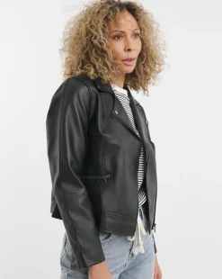 Black Faux Leather Biker Jacket