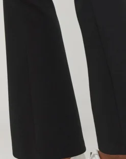 Black Flared Ponte Jersey Pull On Trouser