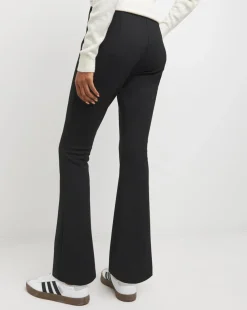 Black Flared Ponte Jersey Pull On Trouser