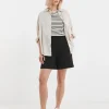 Black Linen Mix Knee Length Shorts