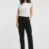 Black Linen Mix Slim Trousers
