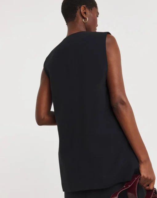 Black Longline Waistcoat