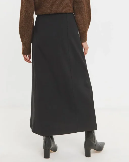 Black Ponte Column Skirt