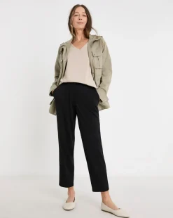 Black Ponte Tapered Trousers