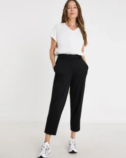 Black Ponte Tapered Trousers