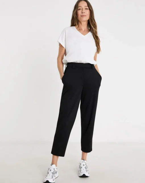 Black Ponte Tapered Trousers
