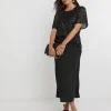 Black Sequin Angel Sleeve Top