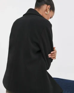 Black Short Reefer Coat
