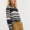 Black Stripe Dipped Back Viscose Shirt