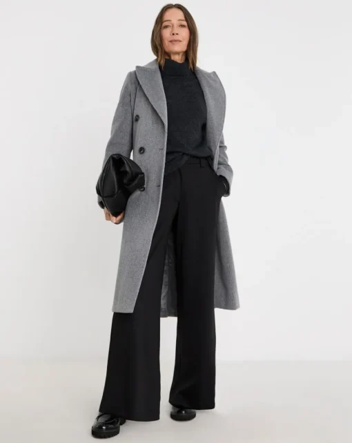 Black Tailored Jersey Wide Leg Trousers