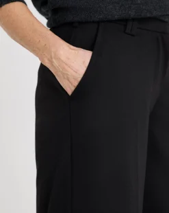 Black Tailored Jersey Wide Leg Trousers