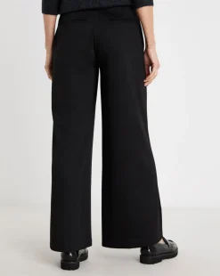 Black Tailored Jersey Wide Leg Trousers