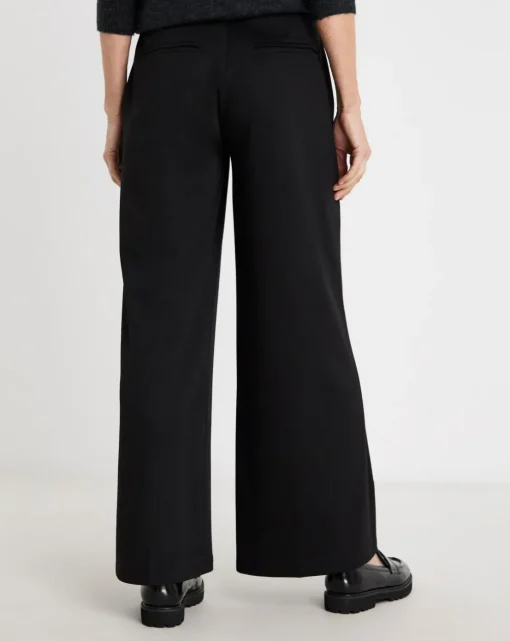 Black Tailored Jersey Wide Leg Trousers
