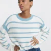 Blue Stripe Crew Neck Jumper