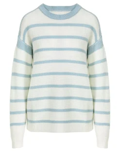 Blue Stripe Crew Neck Jumper