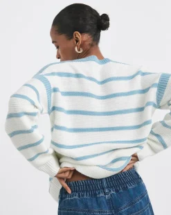 Blue Stripe Crew Neck Jumper