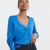 Blue V Neck Cardigan