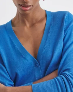 Blue V Neck Cardigan