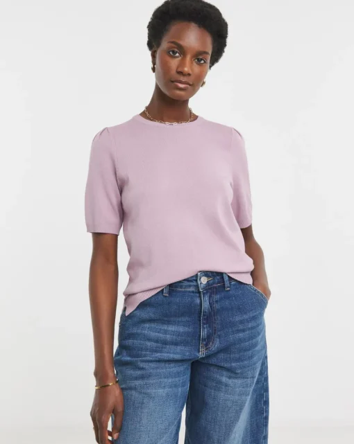 Blush Crew Neck Short Sleeve Jumper