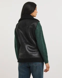 Borg Faux Shearling Lined Aviator Gilet