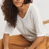 Boucle Textured V Neck Top