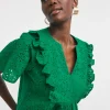 Broderie Frill Jersey Back Top