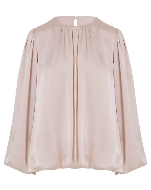 Bubble Sleeve Bubble Hem Top