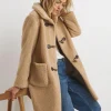 Camel Collared Duffle Teddy Mid Length Coat