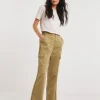 Camel Soft Cotton Cargo Trousers