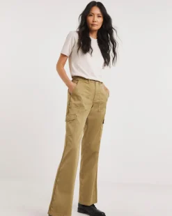 Camel Soft Cotton Cargo Trousers