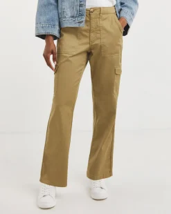 Camel Soft Cotton Cargo Trousers