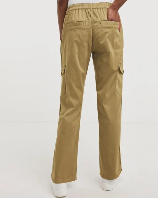 Camel Soft Cotton Cargo Trousers