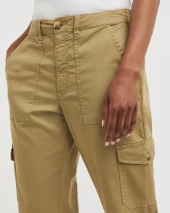 Camel Soft Cotton Cargo Trousers