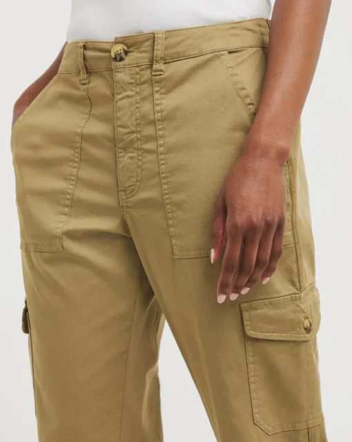 Camel Soft Cotton Cargo Trousers
