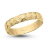 9 Carat Gold Diamond Cut Fan Design D Shape Wedding Ring