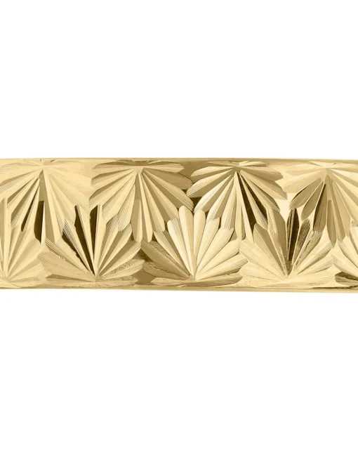 9 Carat Gold Diamond Cut Fan Design D Shape Wedding Ring