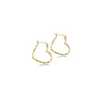 9 Carat Gold Diamond Cut Heart Earrings