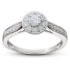 9 Carat White Gold And 1/2 Carat Diamond Ring Including Diamond Set Shoulders