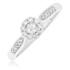 9 Carat White Gold And 1/4 Carat Diamond Ring Including Diamond Set Shoulders