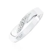 9 Carat White Gold Diamond Set 3mm Twist Wedding Band